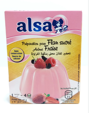 Alsa préparation pour flan sucré arome fraise 45g