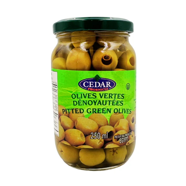CEDAR Olives vertes dénoyautées 250