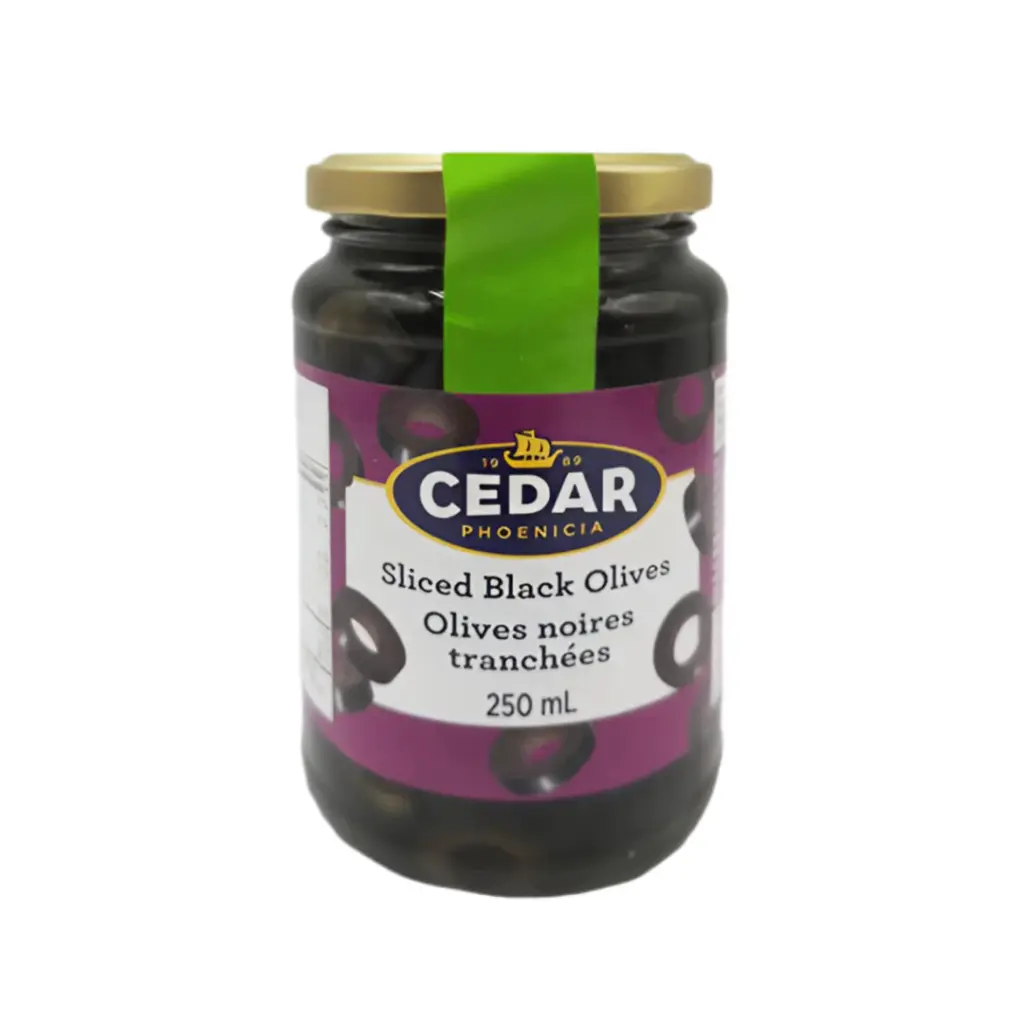 CEDAR olives noires tranchées 250ml
