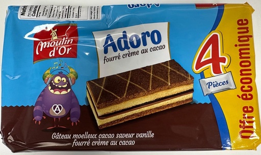Moulin d'or adore fourré crème au cocoa 4x30