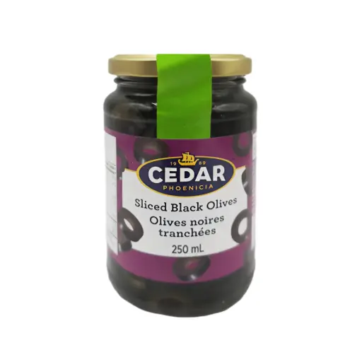 CEDAR olives noires tranchées 250ml
